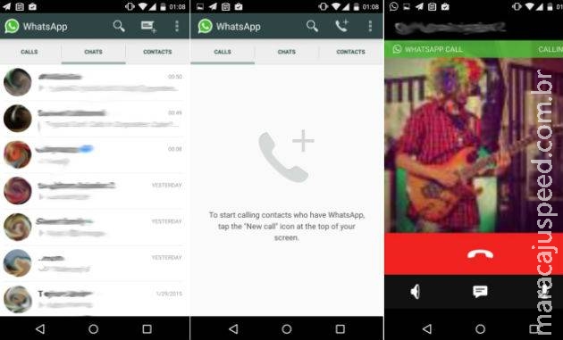Vazam imagens da suposta função de chamadas no WhatsApp