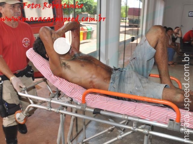 Maracaju: Bombeiros socorrem homem baleado com dois disparos de arma de fogo Maracaju: Bombeiros socorrem homem baleado com dois disparos de arma de fogo