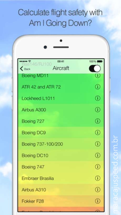 Medo de voar? Aplicativo calcula chance de avião cair Medo de voar? Aplicativo calcula chance de avião cair