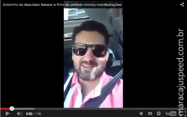 Filho de prefeito e sobrinho de Zeca ironiza manifestação de domingo Filho de prefeito e sobrinho de Zeca ironiza manifestação de domingo