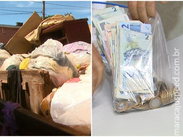Polícia contabiliza R$ 7,9 mil em meio a lixo acumulado por idosas Polícia contabiliza R$ 7,9 mil em meio a lixo acumulado por idosas
