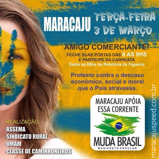 Manifesto - "MUDA BRASIL" Maracaju apóia