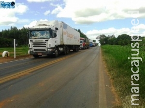 Caminhoneiros liberam MS-134 e continuam 9º dia de protesto na MS-276