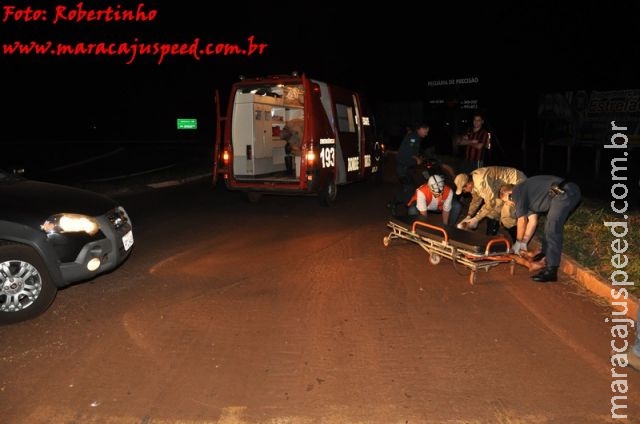 Maracaju: Cachaça ocasiona queda de moto em rotatória da BR-162 e deixa homem gravemente ferido