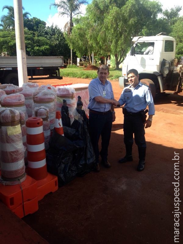 Maracaju: PRE de Vista Alegre recebe doação da Usina Tonon Bioenergia de 40 cones de sinalização