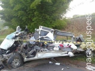 Carreta passa por cima de van na BR-381 e sete morrem Carreta passa por cima de van na BR-381 e sete morrem