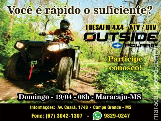 Maracaju: Concessionária Polaris de MS realizará desafio 4x4 no próximo domingo