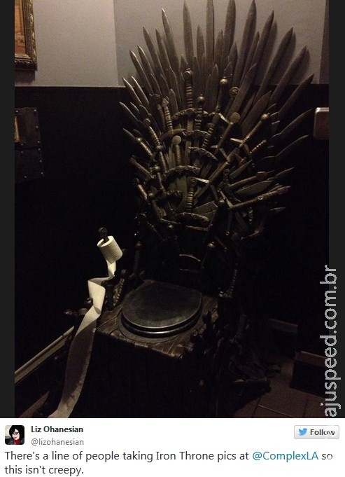 Bar ganha vaso sanitário em homenagem a "Game of Thrones" Bar ganha vaso sanitário em homenagem a "Game of Thrones"