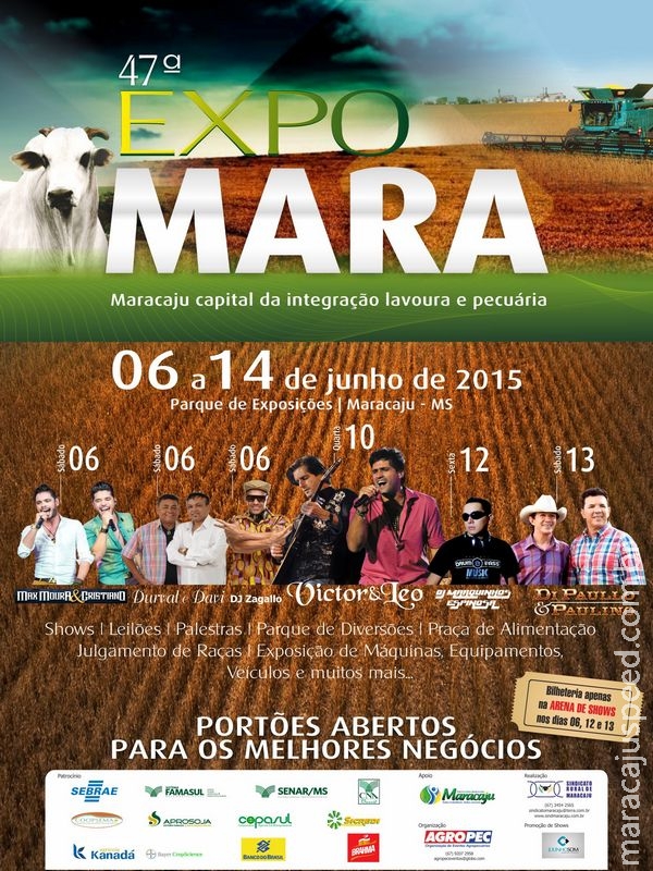 Maracaju: Confira os pontos de vendas para os shows que acontecerão na Expomara 2015