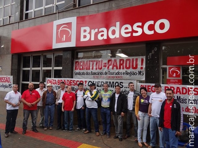 Bradesco paralisado novamente em Dourados em protesto contra demissões