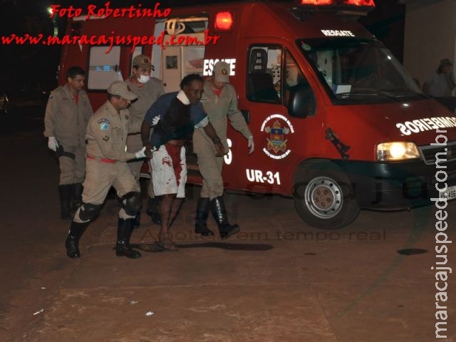 Bombeiros de Maracaju atendem ocorrência, onde senhor de 63 anos foi esfaqueado