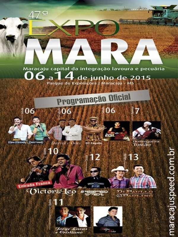 Hoje Domingueira na 47ª Expomara em Maracaju Hoje Domingueira na 47ª Expomara em Maracaju