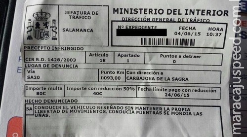 Motorista é multado por dirigir roendo as unhas Motorista é multado por dirigir roendo as unhas