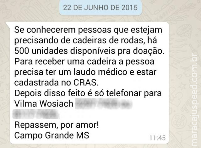 Cabeleireira tem telefone divulgado em trote de doações de cadeira de rodas Cabeleireira tem telefone divulgado em trote de doações de cadeira de rodas