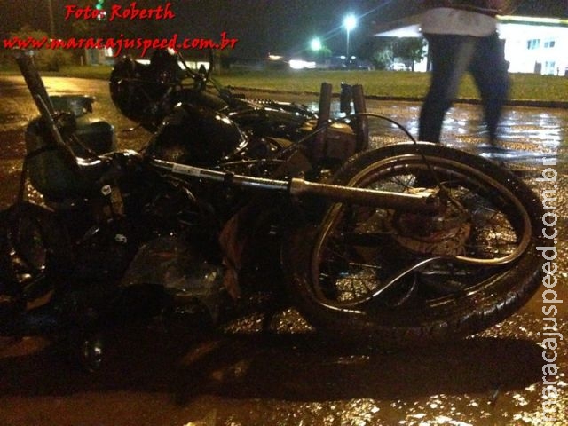 Maracaju: Motociclista colide com ônibus na Rua 11 de Junho, de fronte à mecânica do Caio (assista)