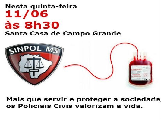 Policiais Civis irão doar sangue em busca de valorização da classe