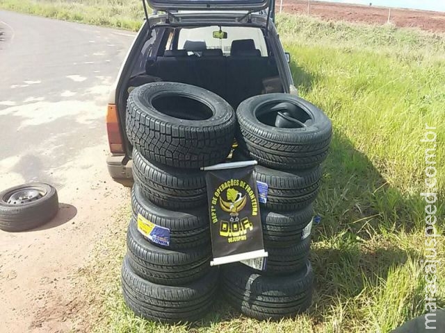 DOF apreende 19 pneus contrabandeados na região de Japorã