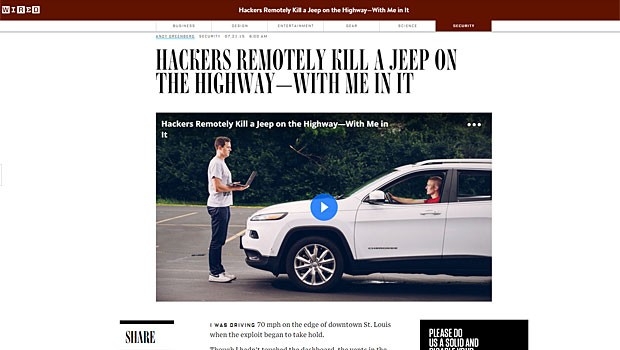 De longe, hackers "invadem" e controlam carro com jornalista dentro De longe, hackers "invadem" e controlam carro com jornalista dentro
