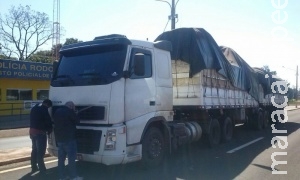 PRF apreende carreta com maconha em carga de amido de milho