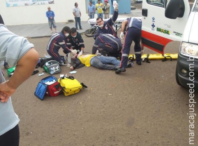 Motociclista vítima de acidente no Centro da Capital teve politraumatismo e está em estado grave