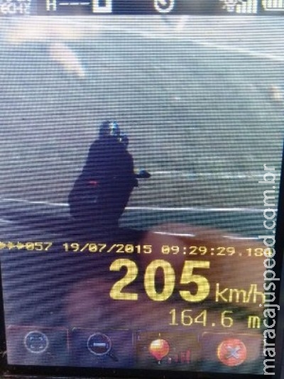 PRF flagra motociclista a 205 km/h em trecho da BR-060