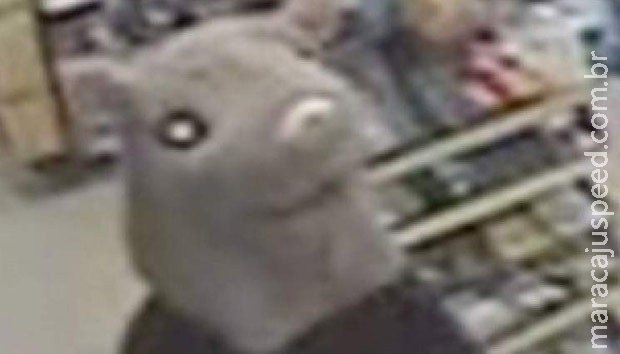 Ladrão usa máscara de rato para roubar loja