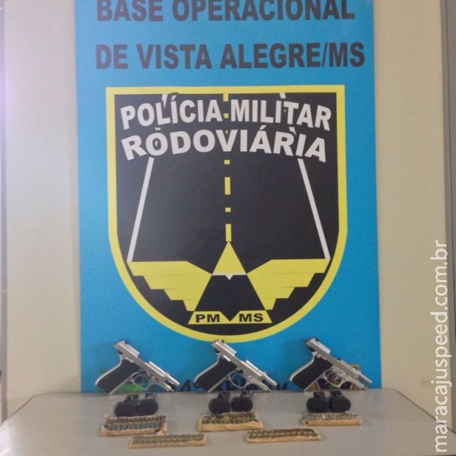Maracaju: PRE BOP Vista Alegre apreende pistolas, munições e carregadores de pistolas