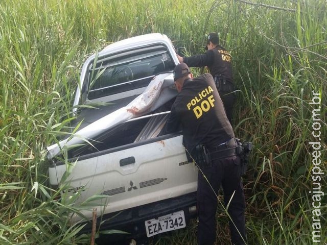 DOF apreende caminhonete roubada próximo a ponte Ayrton Sena em Mundo Novo