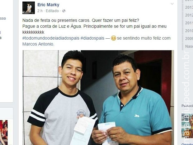 Filho faz homenagem a pai em rede social e dá de presente contas pagas Filho faz homenagem a pai em rede social e dá de presente contas pagas