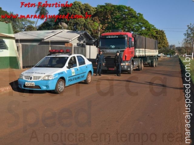 Maracaju: PM recupera carreta carregada roubada na capital na manhã de hoje