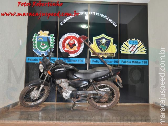 Maracaju: Polícia Militar recupera motocicleta furtada no domingo Maracaju: Polícia Militar recupera motocicleta furtada no domingo