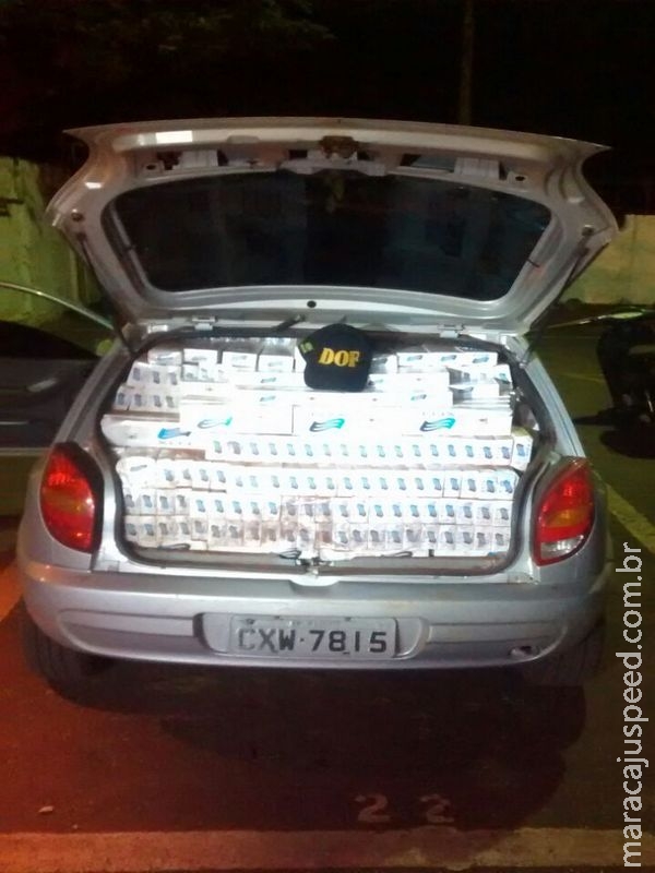DOF apreende quase 80 mil R$ em cigarros contrabandeados em veículo DOF apreende quase 80 mil R$ em cigarros contrabandeados em veículo