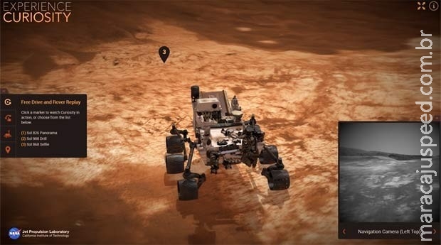 Nasa lança site que permite navegar robô Curiosity em mapa 3D de Marte