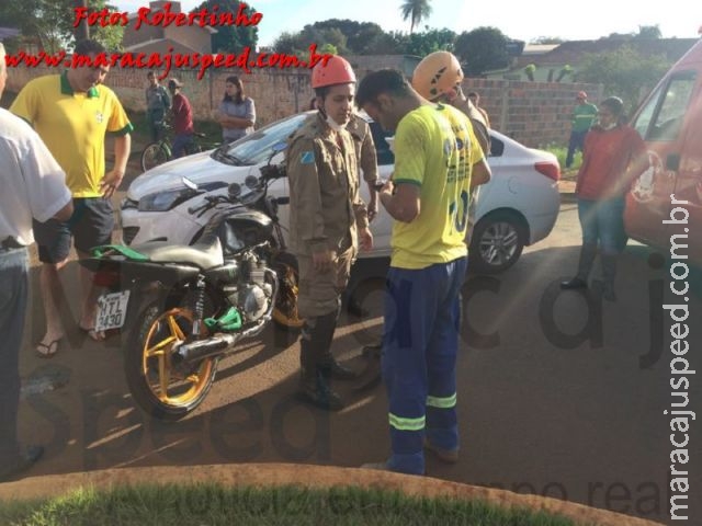 Maracaju: Bombeiros atendem ocorrência de colisão entre veículo e motociclista em rotatória na Vila Juquita Maracaju: Bombeiros atendem ocorrência de colisão entre veículo e motociclista em rotatória na Vila Juquita