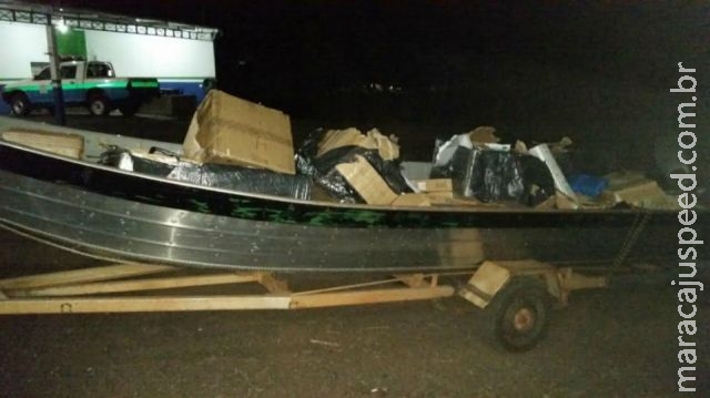 PMA prende paranaense no rio Paraná com contrabando em barco PMA prende paranaense no rio Paraná com contrabando em barco
