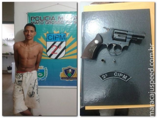 Maracaju: PM prende homem em flagrante por porte ilegal de arma de fogo Maracaju: PM prende homem em flagrante por porte ilegal de arma de fogo