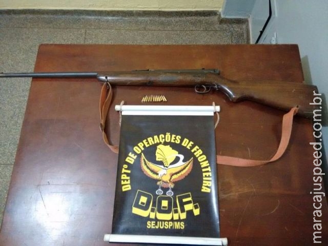 Mais um caçador é preso pelo DOF por porte ilegal de arma de fogo Mais um caçador é preso pelo DOF por porte ilegal de arma de fogo