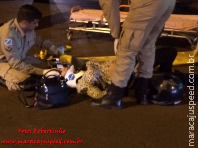 Maracaju: Garupa gravida cai de motocicleta após piloto sair em disparada Maracaju: Garupa gravida cai de motocicleta após piloto sair em disparada