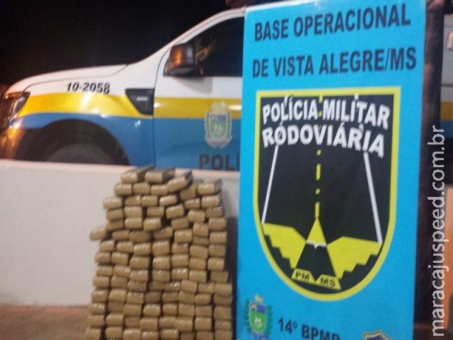 Maracaju: PRE persegue traficante paulista que capota veículo e é preso com cerca de 129 kg de maconha