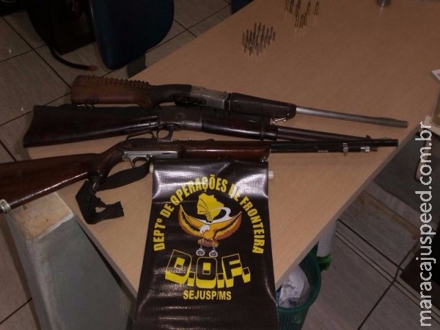 Caçadores são presos pelo DOF com três armas longas em caminhonete com placas de Maracaju Caçadores são presos pelo DOF com três armas longas em caminhonete com placas de Maracaju