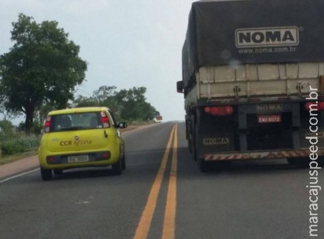 Veículo da CCR MSVia é flagrado realizando ultrapassagem proibida na BR-163
