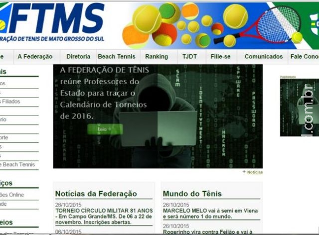 Hackers invadem site da Federação de Tênis, bloqueiam senha e deletam artigos