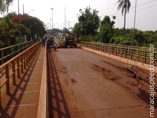 Maracaju: Ponte sobre o córrego Montalvão na Avenida Marechal Deodoro está sob manutenção e está interditada