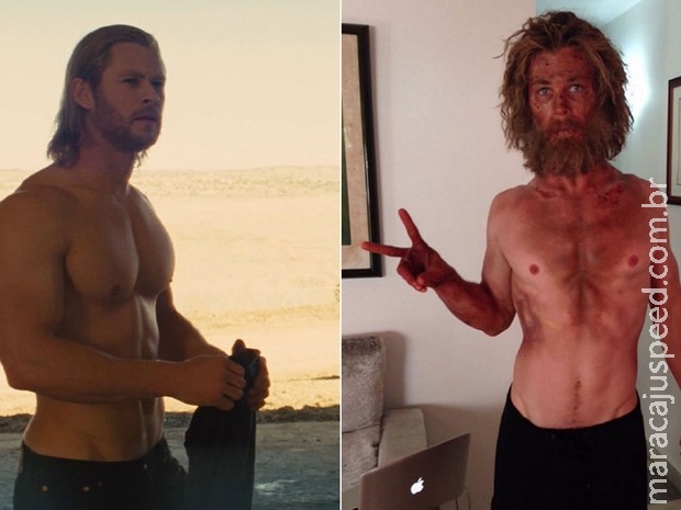 Chris Hemsworth posta foto muito magro e divulga "No coração do mar"