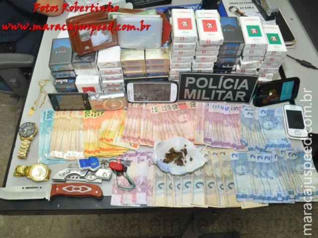 PM prende autores de furto em flagrante e recuperam R$ 1.390 e mercadorias furtadas