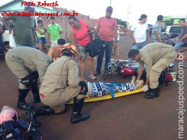 Maracaju: Colisão entre carro e moto no Conjunto Olídia Rocha deixa motociclista ferida Maracaju: Colisão entre carro e moto no Conjunto Olídia Rocha deixa motociclista ferida