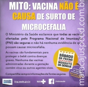 Microcefalia não tem relação com suposta vacina vencida