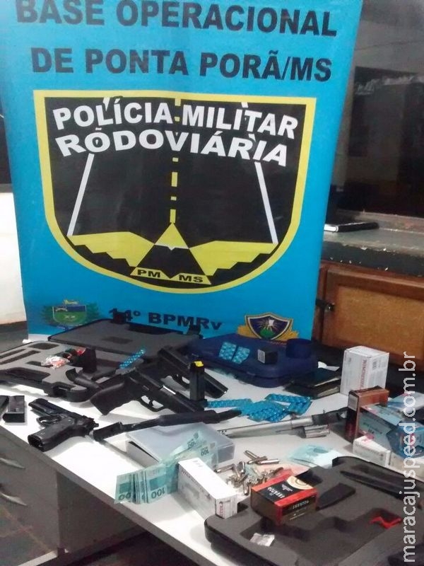 BOP PRE de Ponta Porã apreende armas, munições e medicamnetos na MS-164 