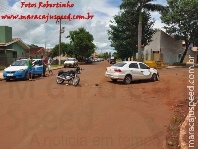 Maracaju: Colisão entre motociclista e veículo na Rua Frankilin F. Ribeiro