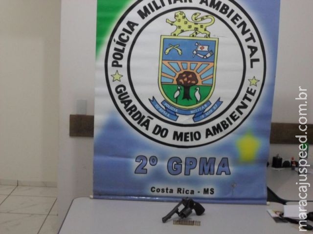 PMA prende homem com arma de fogo e munições em Costa Rica PMA prende homem com arma de fogo e munições em Costa Rica
